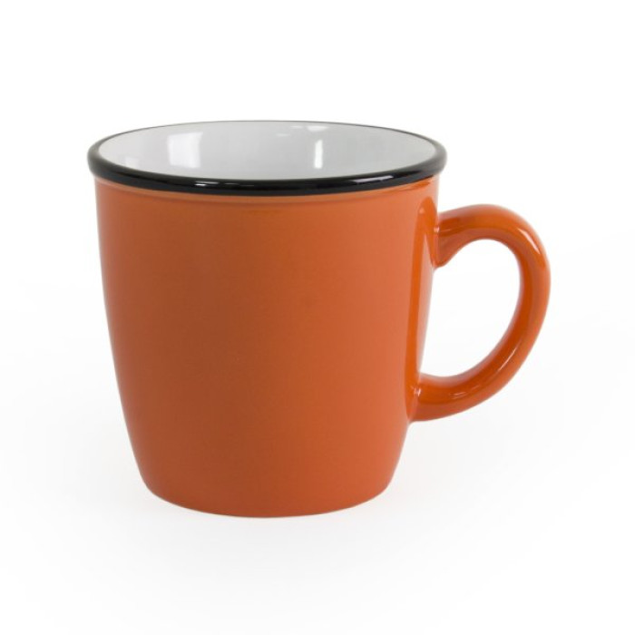 REGINA, Керамічне горнятко з чорним обідком, 340 мл — Білий